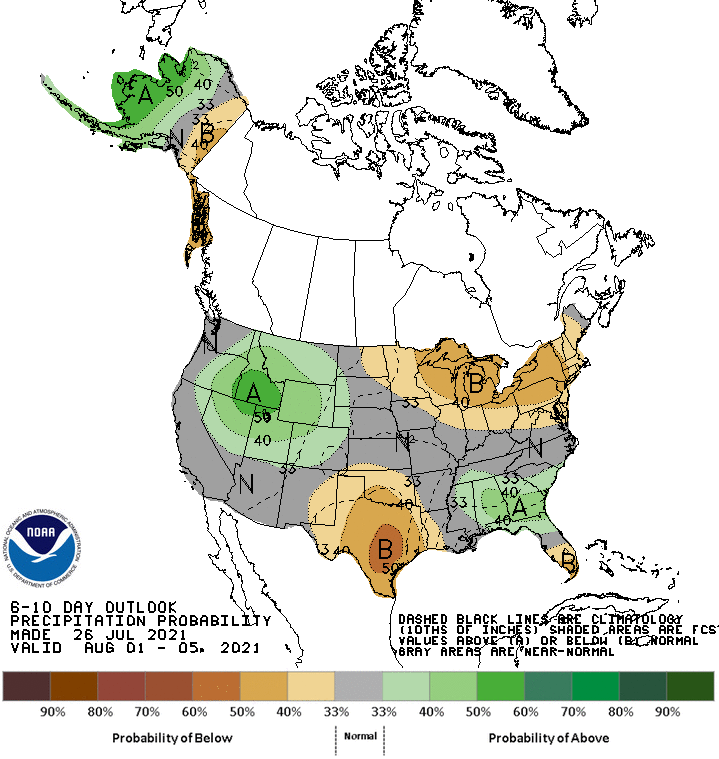 6-10 day outlook precipitation probability